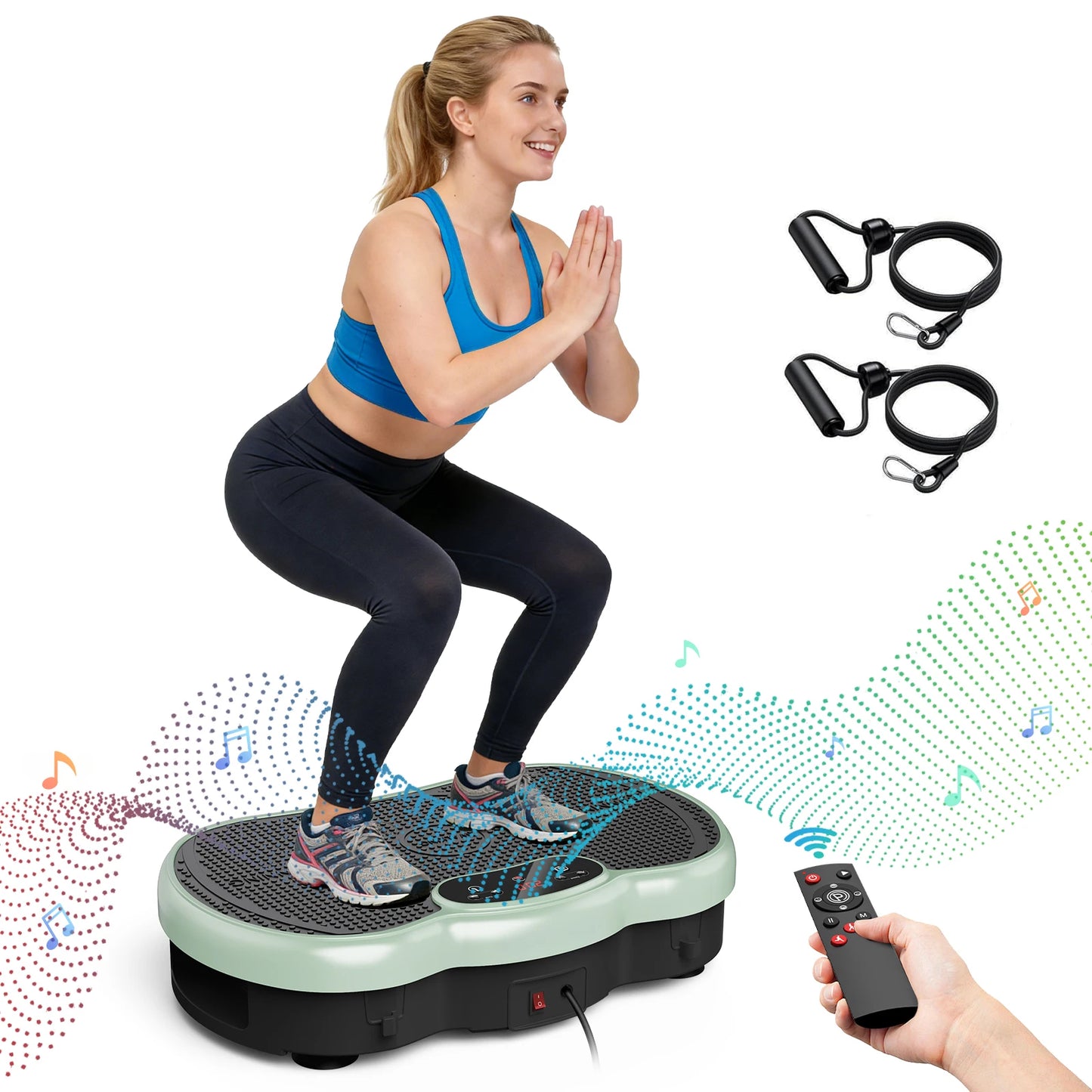 Vibration Plate Exercise Machine Bluetooth Calorie Tracking 120 Speed Levels Remote Control Whole Body Fitness Platform for Home