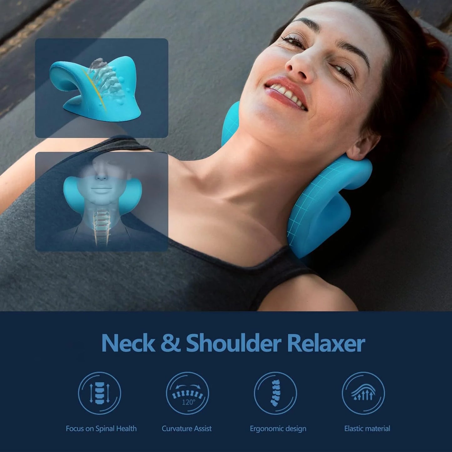 Cervical Neck Support Pillow Ergonomic Neck Relaxer Shoulder Support Stretching Pillow for Sleep Relaxation
