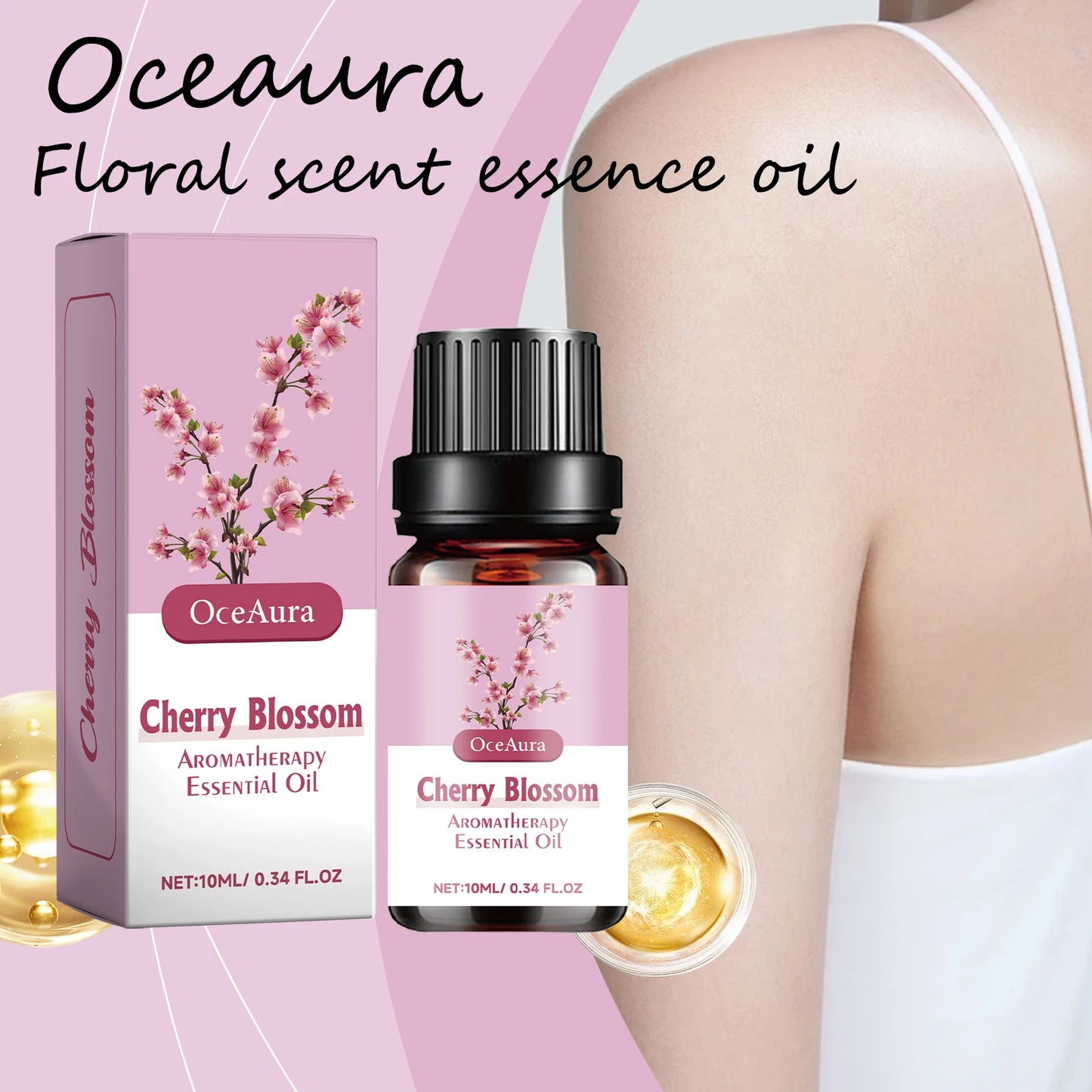 Oceaura Massage Skin Essential Oil Relax Anxiety Stress Relief Disomfort Nourishing Skin Soothing Floral Scent Essential Oil