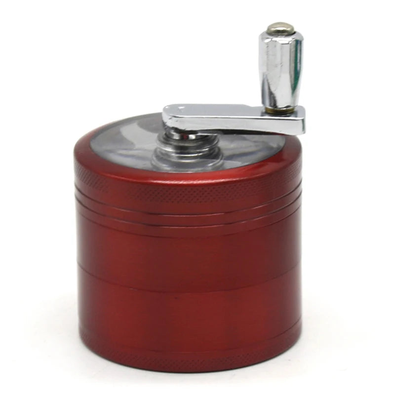55mm Herb Grinder Hand-cranked Tobacco Crusher Durable Zinc Alloy Spice Mills with Sharp Razor for Smoker Smoking Accessories