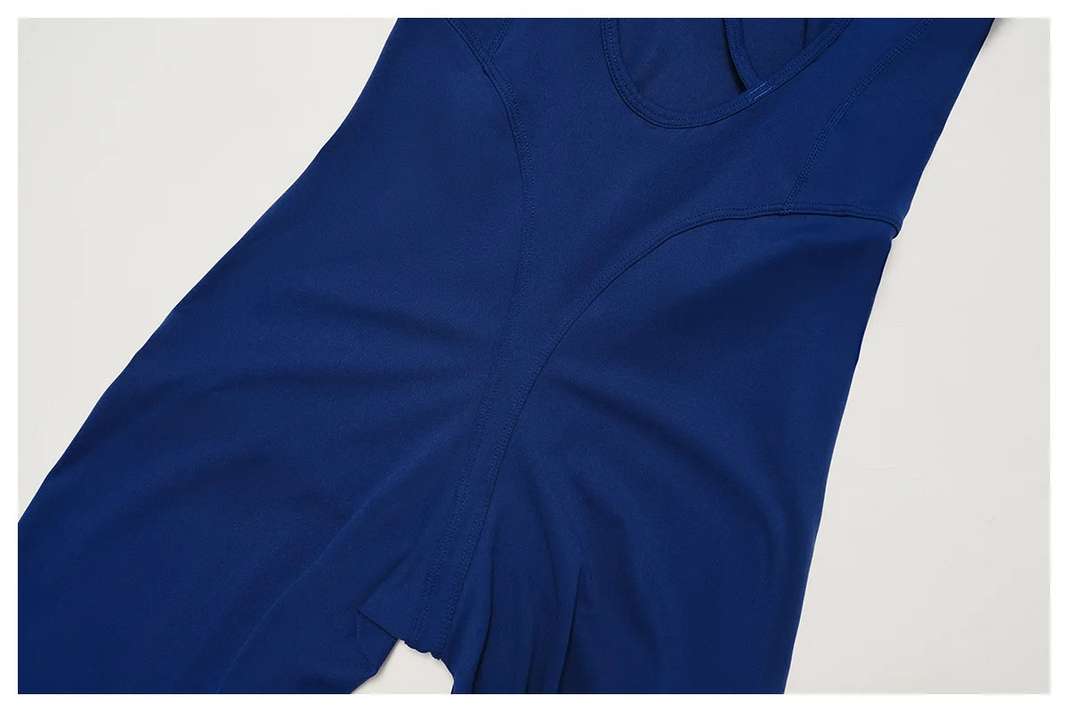 Fitness Jumpsuit Gym Workout Playsuit Sexy Cross Back Strap Sports Bodysuits Backless Romper Women Running One Piece Yoga Suit