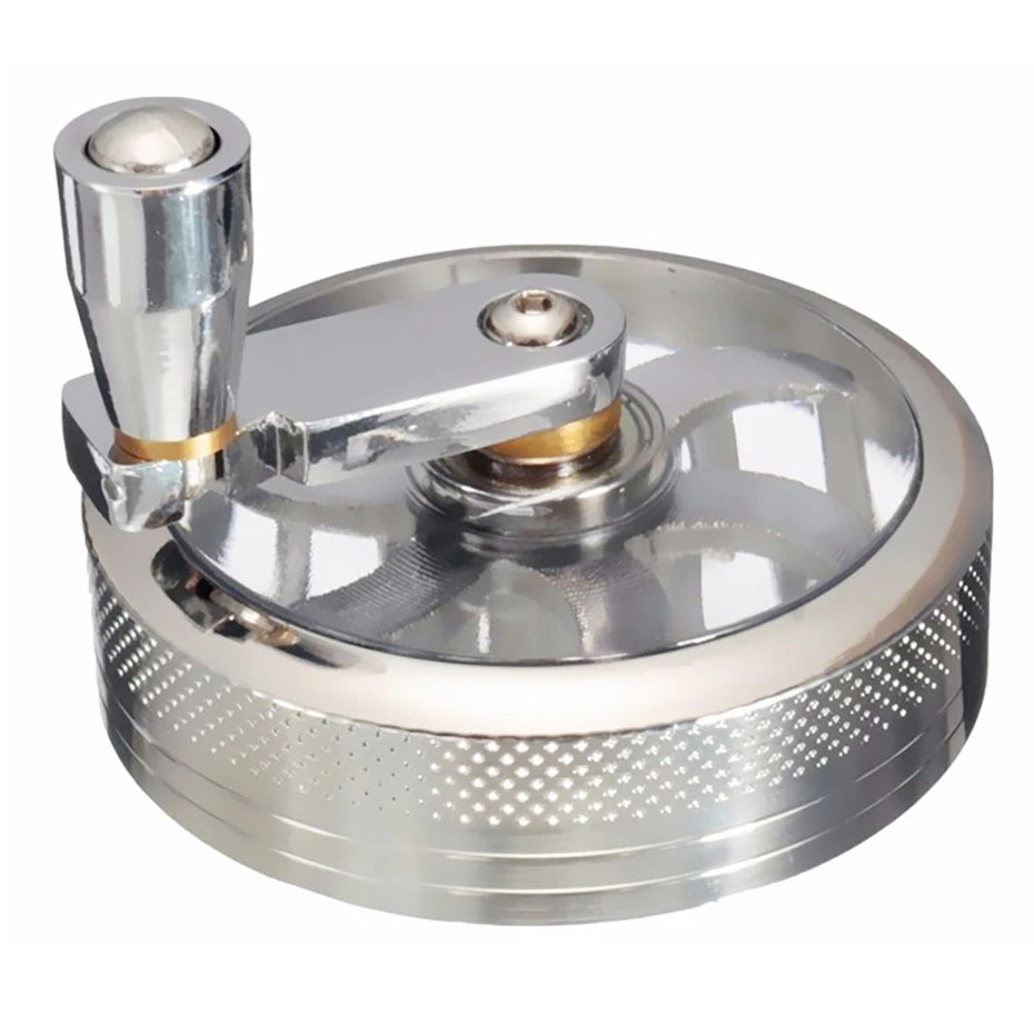 55mm Herb Grinder Hand-cranked Tobacco Crusher Durable Zinc Alloy Spice Mills with Sharp Razor for Smoker Smoking Accessories