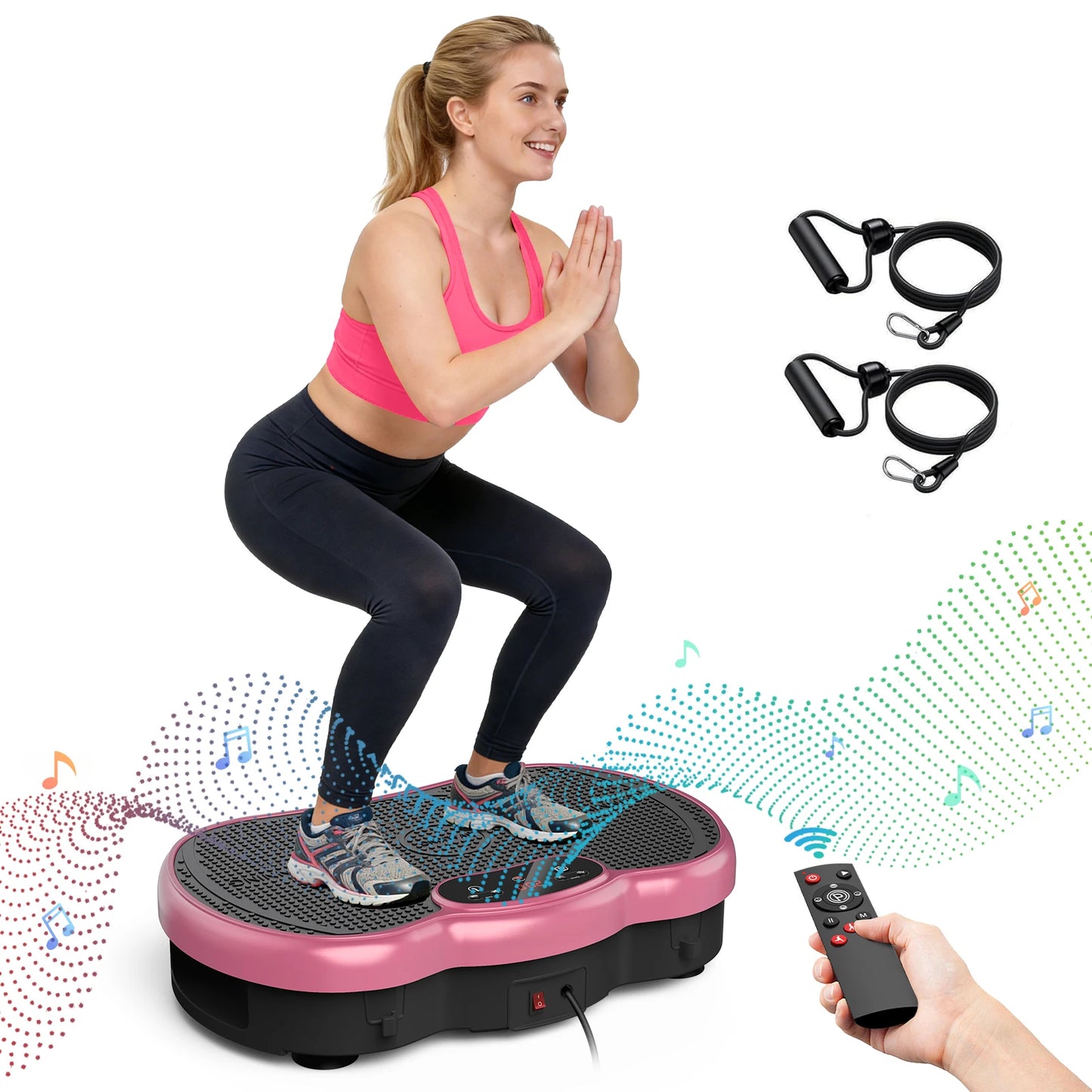 Vibration Plate Exercise Machine Bluetooth Calorie Tracking 120 Speed Levels Remote Control Whole Body Fitness Platform for Home