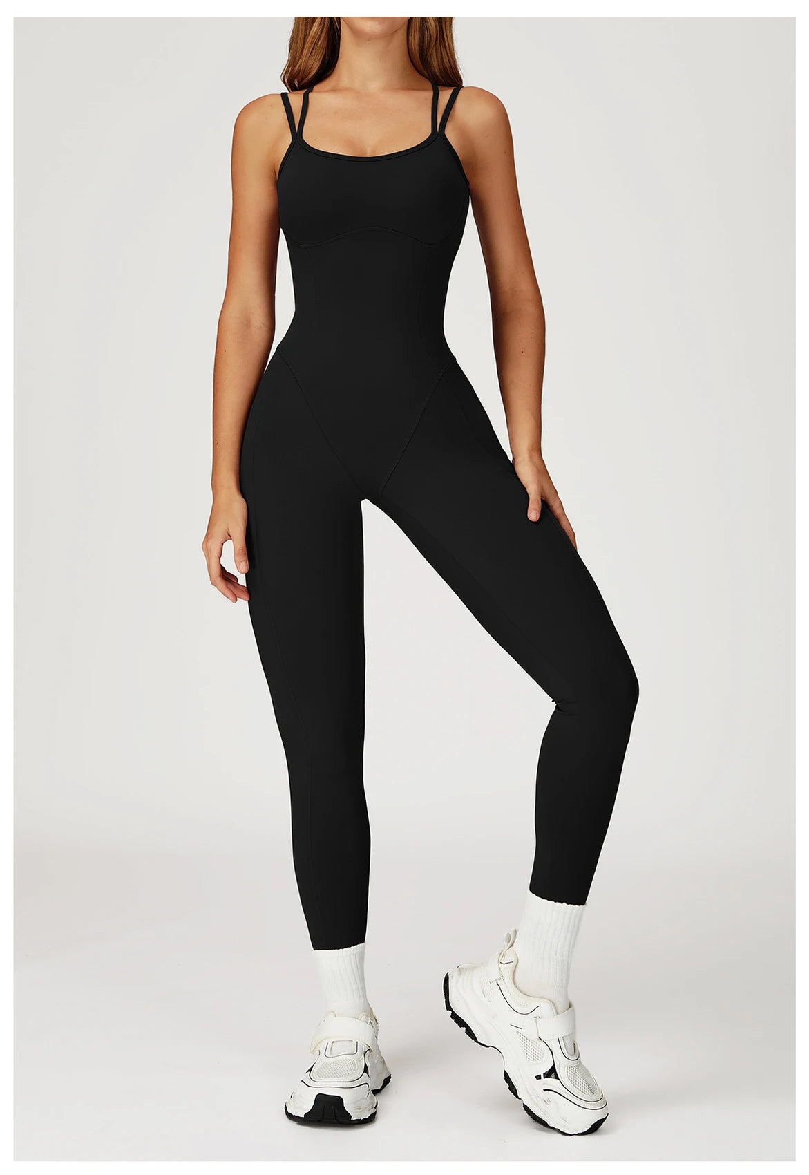 Fitness Jumpsuit Gym Workout Playsuit Sexy Cross Back Strap Sports Bodysuits Backless Romper Women Running One Piece Yoga Suit