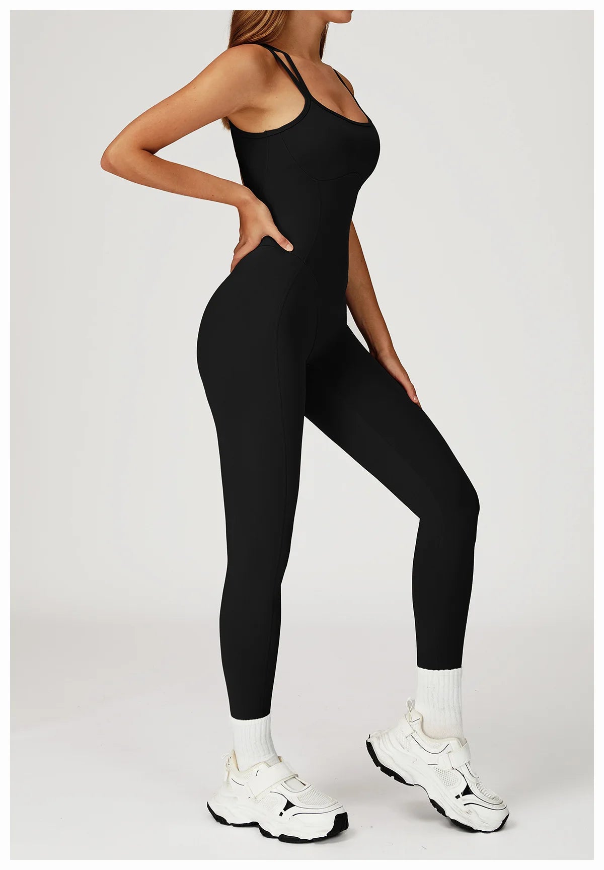 Fitness Jumpsuit Gym Workout Playsuit Sexy Cross Back Strap Sports Bodysuits Backless Romper Women Running One Piece Yoga Suit