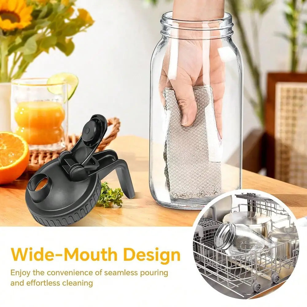 Thickened Glass Cold Water Pitcher Black Grey, 64oz Mason Cold Brew Bottle 2Pack, With Capacity Scale, Summer Beverage Dispense