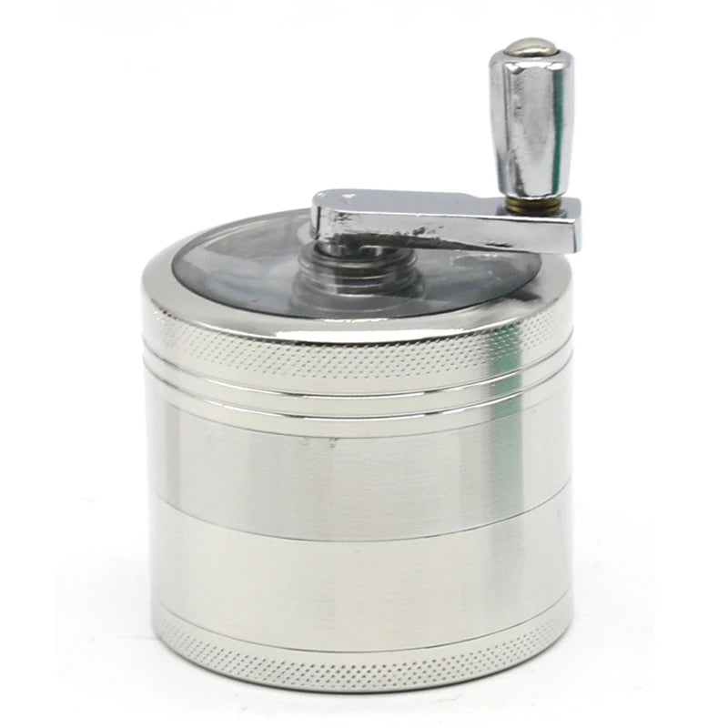 55mm Herb Grinder Hand-cranked Tobacco Crusher Durable Zinc Alloy Spice Mills with Sharp Razor for Smoker Smoking Accessories