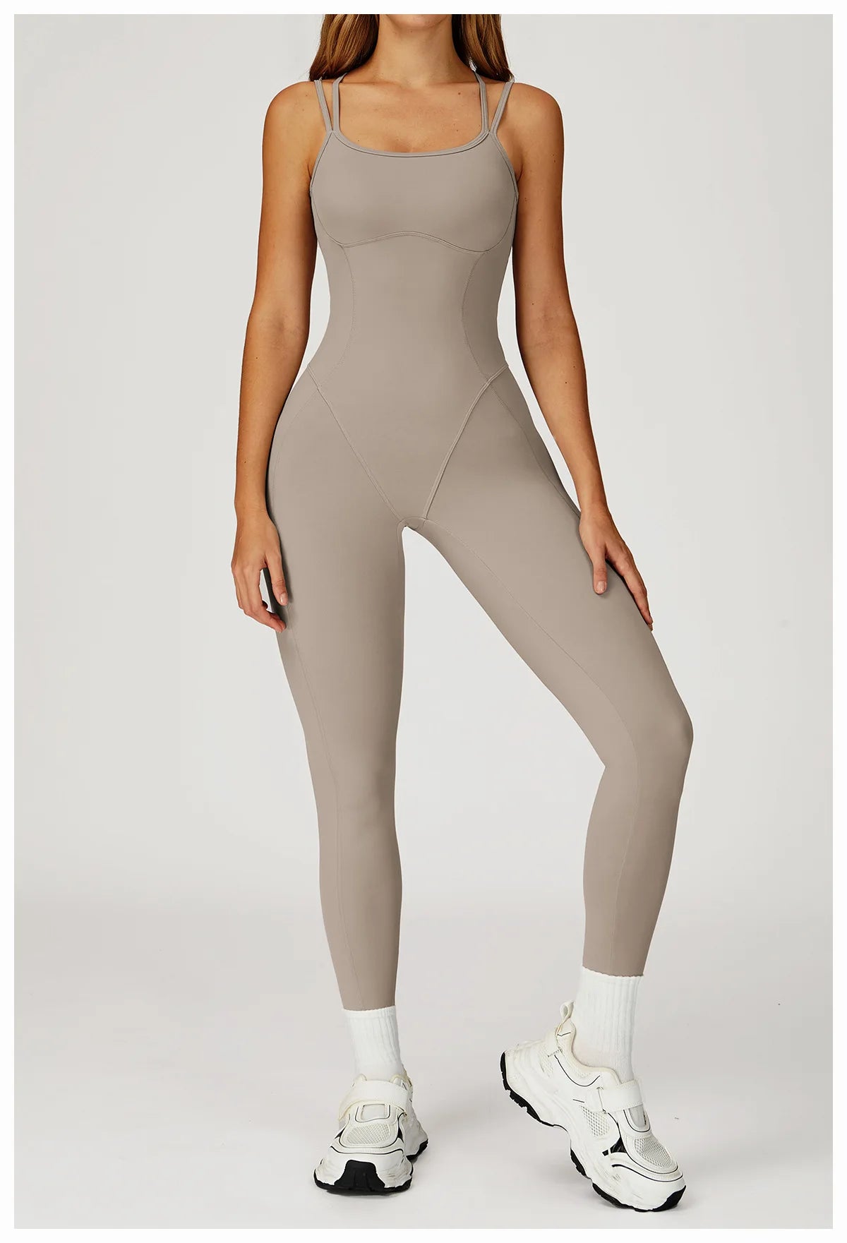 Fitness Jumpsuit Gym Workout Playsuit Sexy Cross Back Strap Sports Bodysuits Backless Romper Women Running One Piece Yoga Suit