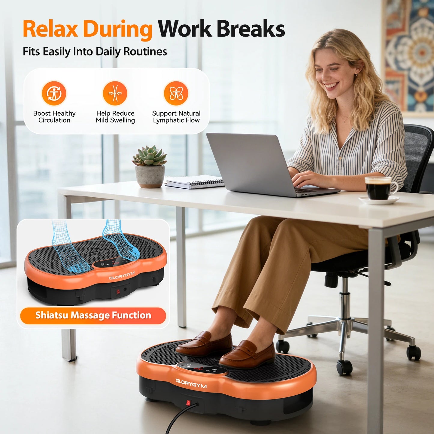 Vibration Plate Exercise Machine Bluetooth Calorie Tracking 120 Speed Levels Remote Control Whole Body Fitness Platform for Home