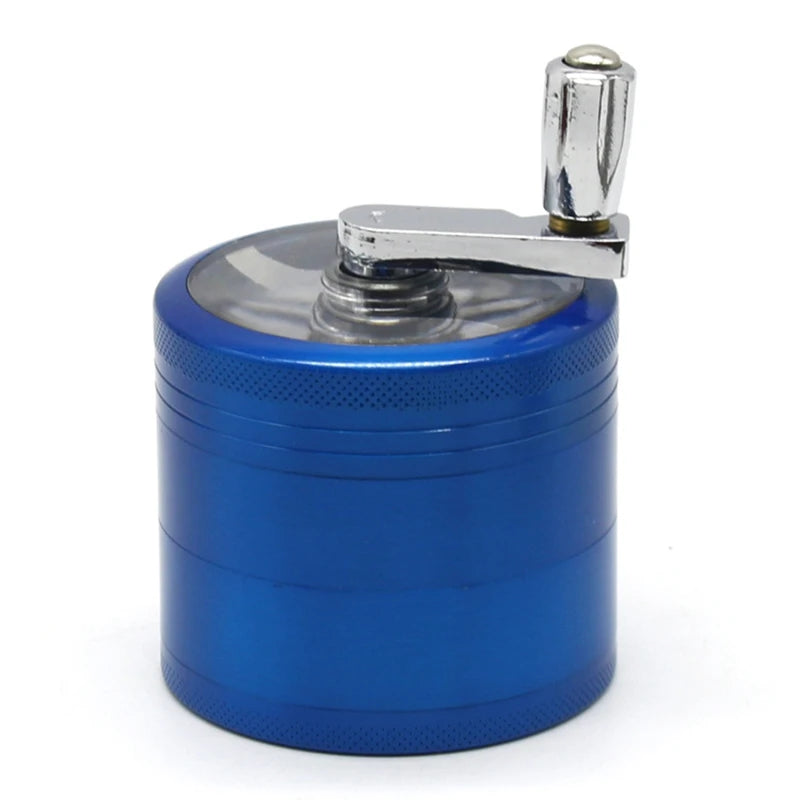 55mm Herb Grinder Hand-cranked Tobacco Crusher Durable Zinc Alloy Spice Mills with Sharp Razor for Smoker Smoking Accessories
