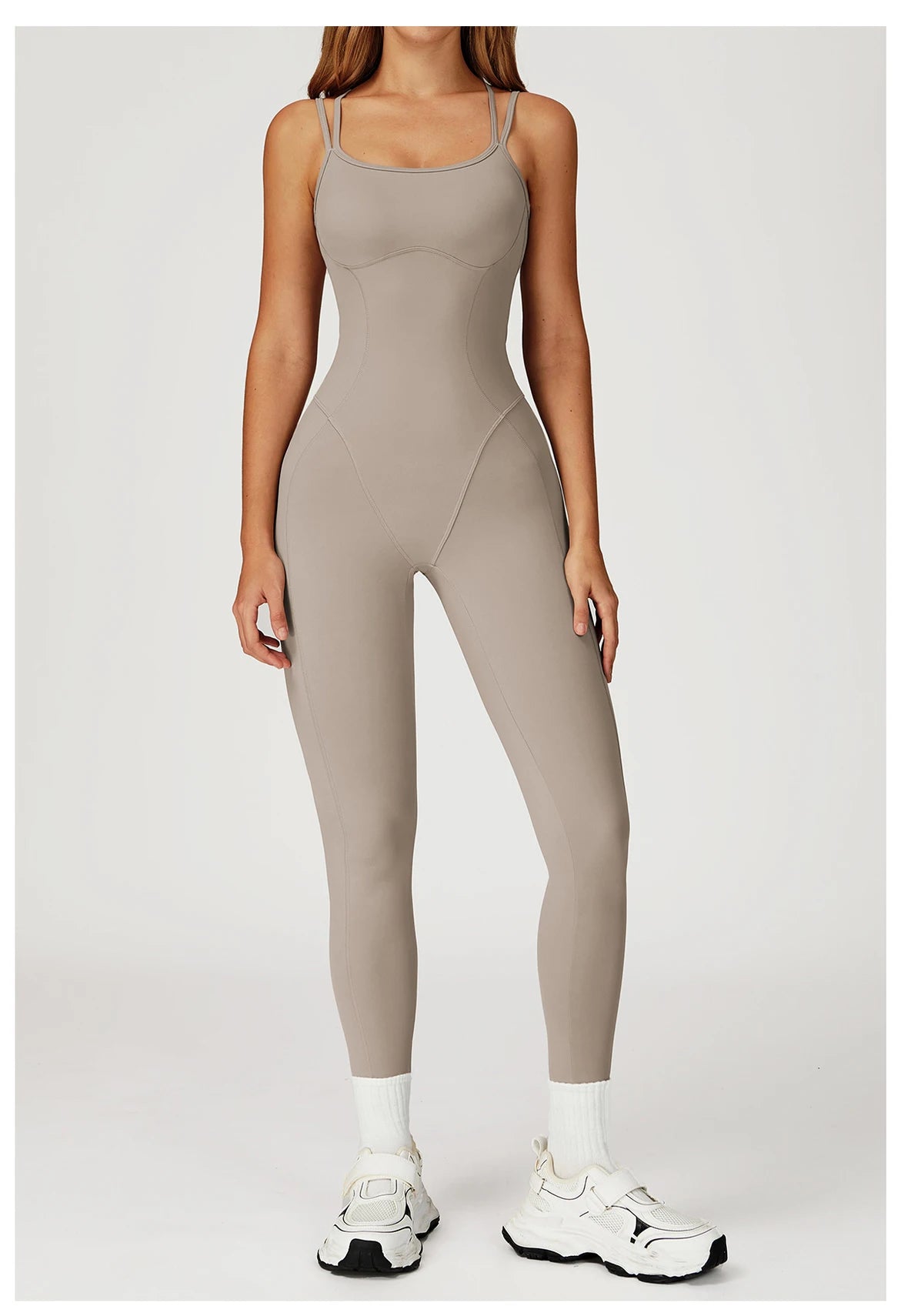Fitness Jumpsuit Gym Workout Playsuit Sexy Cross Back Strap Sports Bodysuits Backless Romper Women Running One Piece Yoga Suit