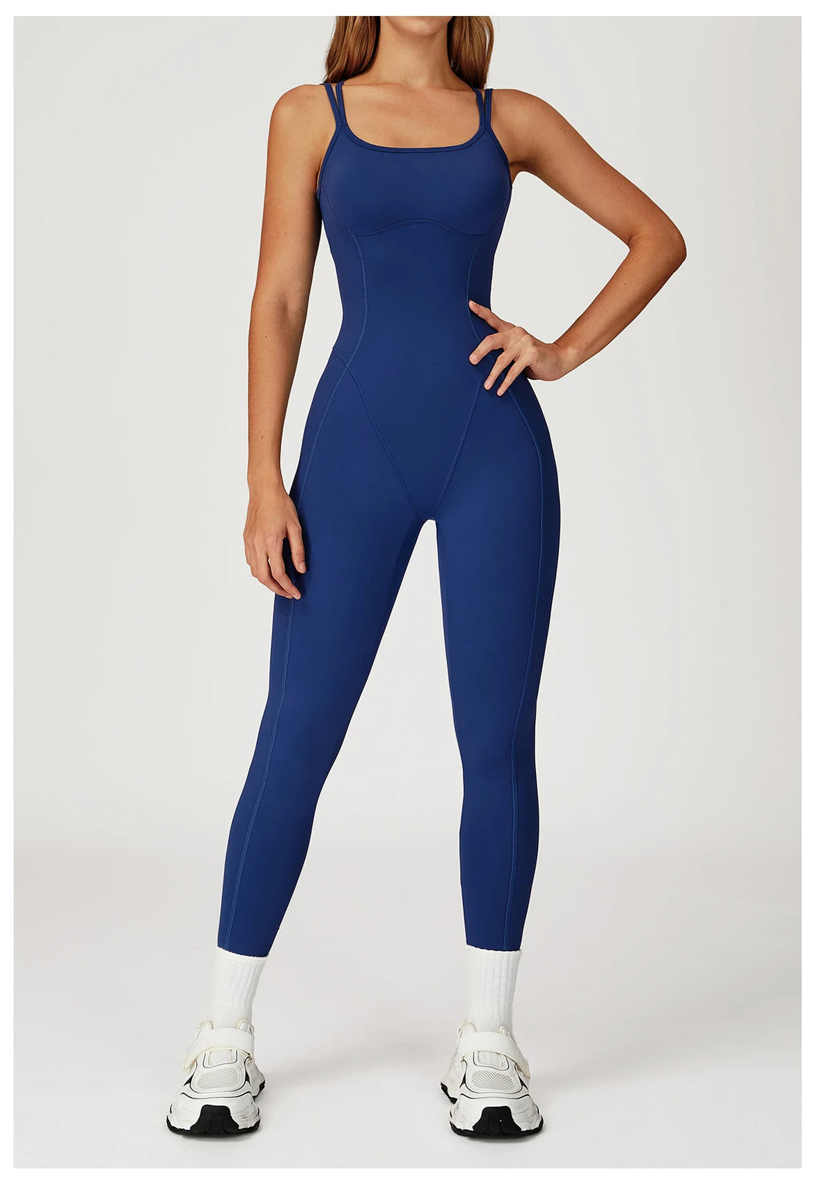 Fitness Jumpsuit Gym Workout Playsuit Sexy Cross Back Strap Sports Bodysuits Backless Romper Women Running One Piece Yoga Suit