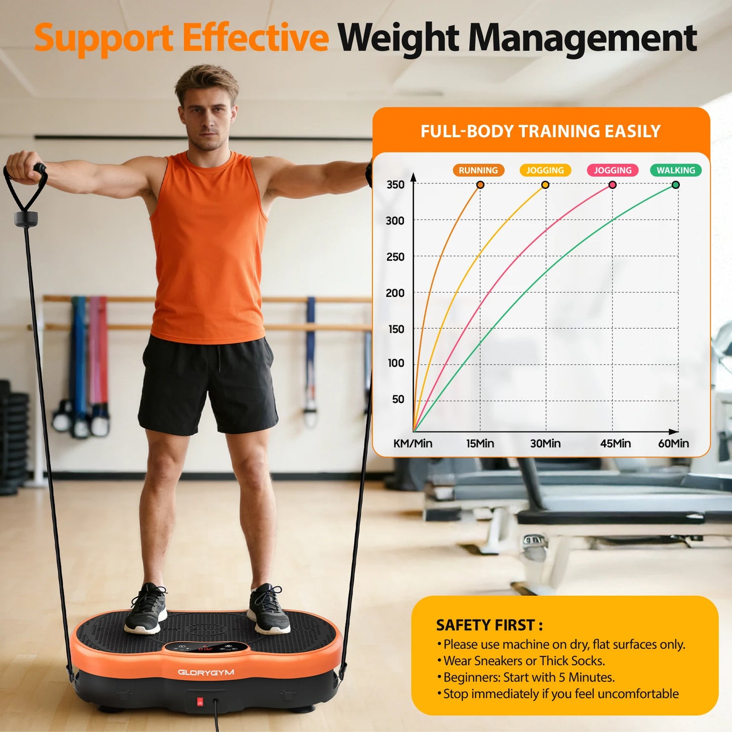 Vibration Plate Exercise Machine Bluetooth Calorie Tracking 120 Speed Levels Remote Control Whole Body Fitness Platform for Home