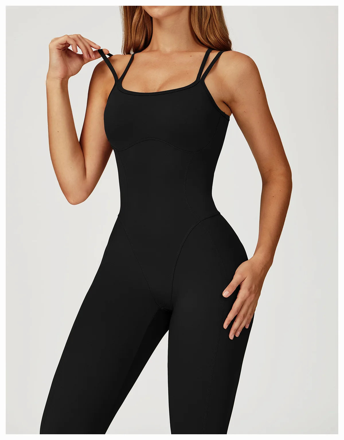 Fitness Jumpsuit Gym Workout Playsuit Sexy Cross Back Strap Sports Bodysuits Backless Romper Women Running One Piece Yoga Suit