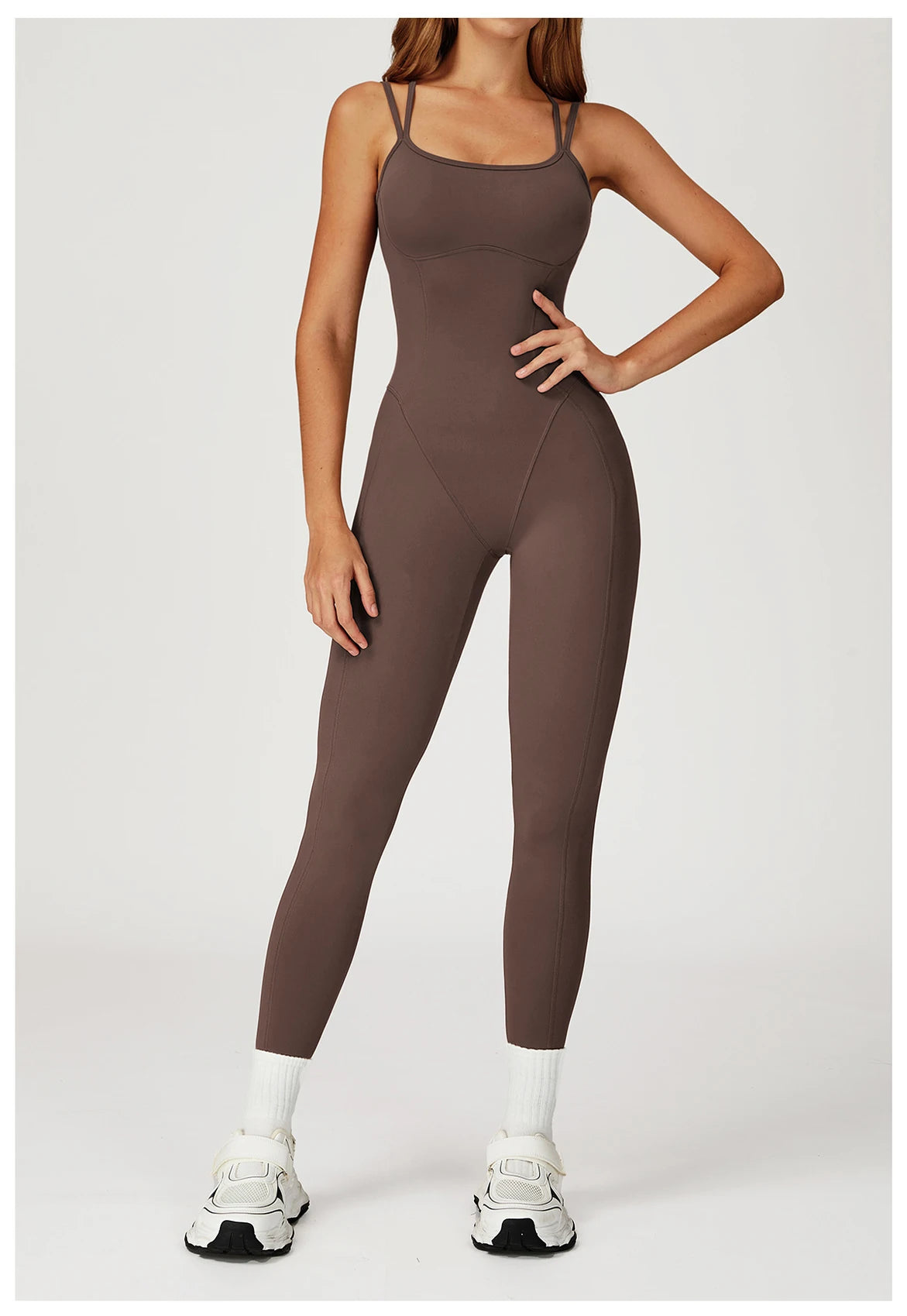Fitness Jumpsuit Gym Workout Playsuit Sexy Cross Back Strap Sports Bodysuits Backless Romper Women Running One Piece Yoga Suit