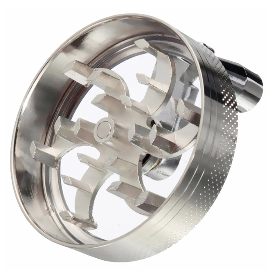 55mm Herb Grinder Hand-cranked Tobacco Crusher Durable Zinc Alloy Spice Mills with Sharp Razor for Smoker Smoking Accessories