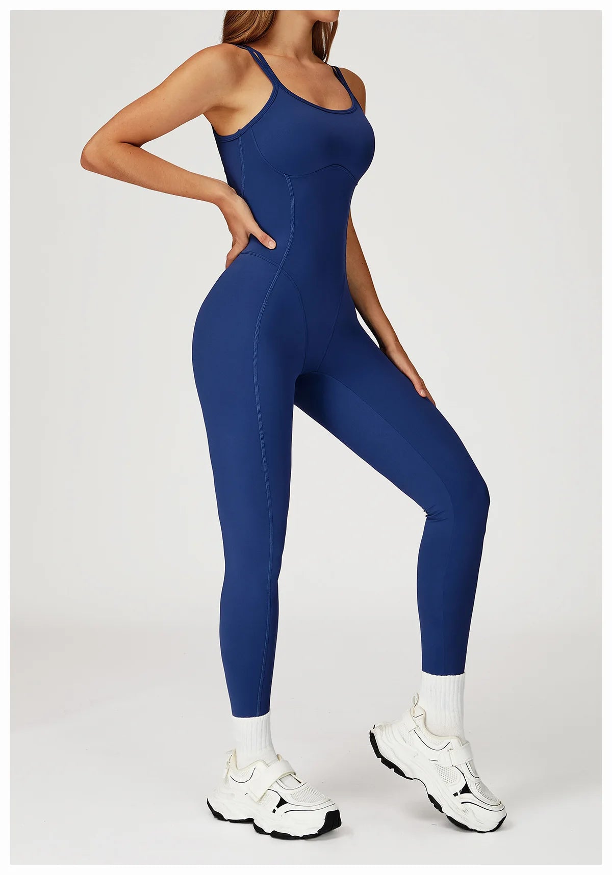 Fitness Jumpsuit Gym Workout Playsuit Sexy Cross Back Strap Sports Bodysuits Backless Romper Women Running One Piece Yoga Suit