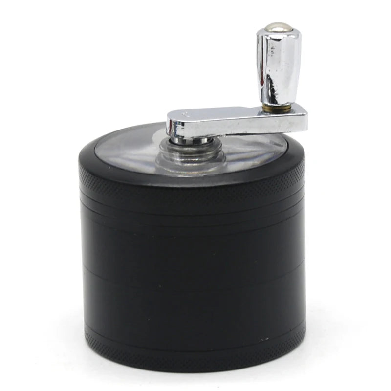 55mm Herb Grinder Hand-cranked Tobacco Crusher Durable Zinc Alloy Spice Mills with Sharp Razor for Smoker Smoking Accessories