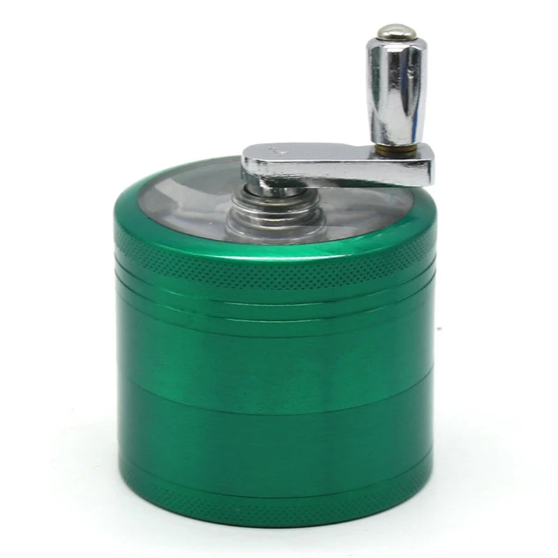 55mm Herb Grinder Hand-cranked Tobacco Crusher Durable Zinc Alloy Spice Mills with Sharp Razor for Smoker Smoking Accessories