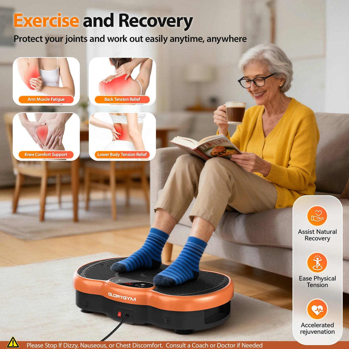 Vibration Plate Exercise Machine Bluetooth Calorie Tracking 120 Speed Levels Remote Control Whole Body Fitness Platform for Home